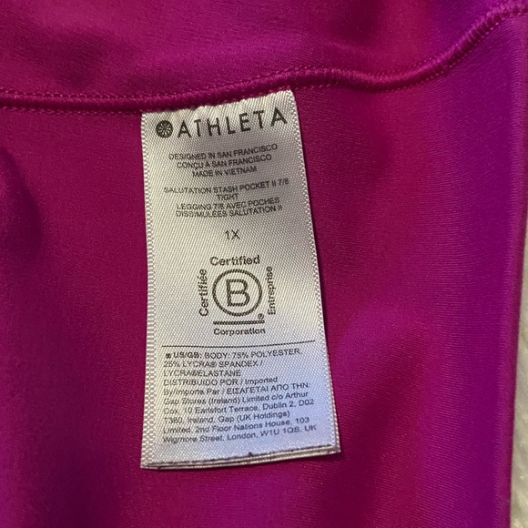 Athleta salutation stash  pocket Hot Pink Leggings - Picture 7 of 7